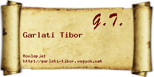 Garlati Tibor névjegykártya